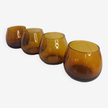 Set of amber glasses
