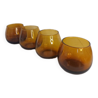 Set of amber glasses