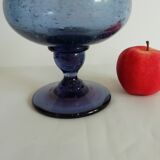 Purple bubbled glass vase
