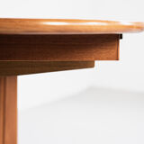 Table ovale danoise en teck avec 2 extensions