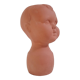Vintage vase child's head terracotta pot cover