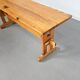 Scandinavian modern solid pinewood benches and dining table, 1970s