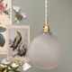 Vintage globe pendant lamp in ridged frosted glass