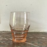 Set of 4 art deco pink tinted glasses