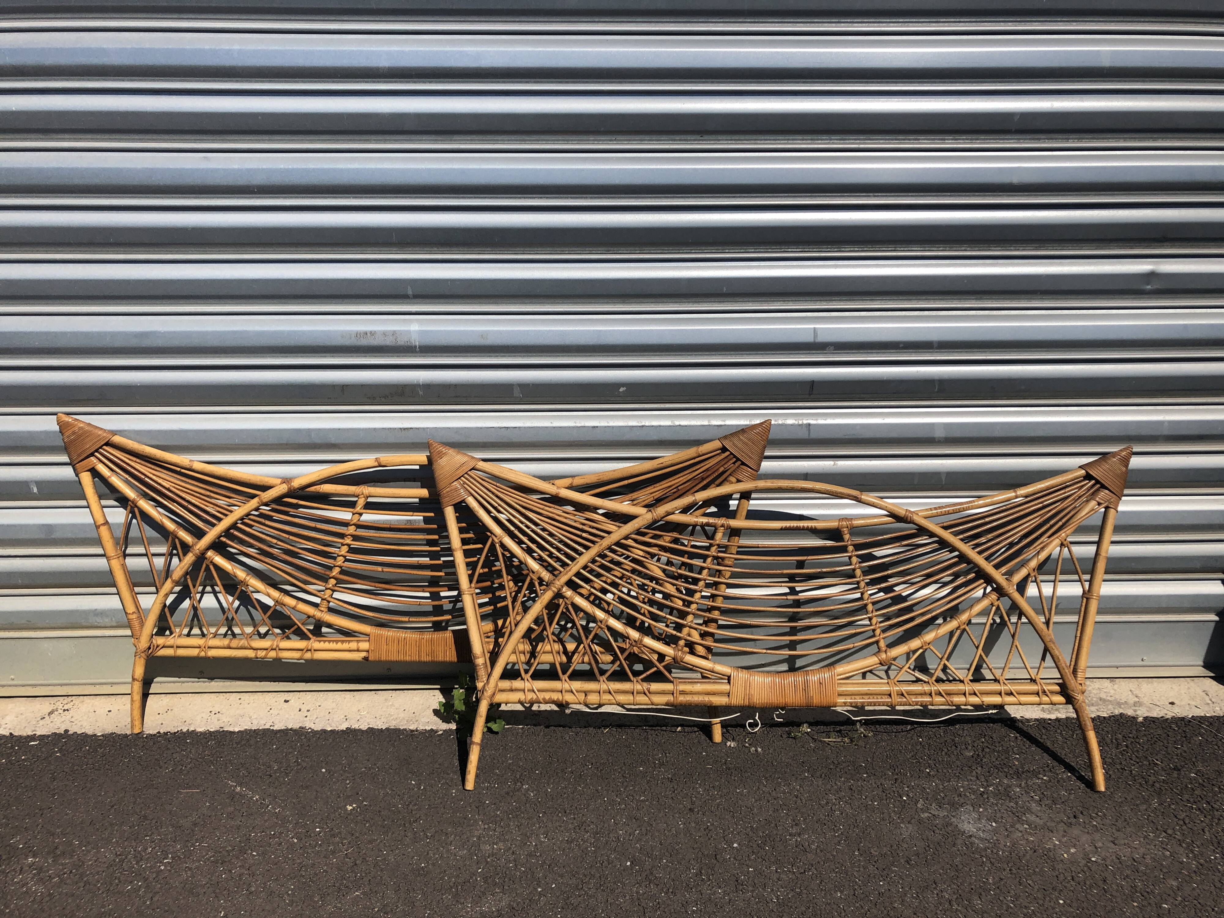 Head and foot of rattan rattan from the 60