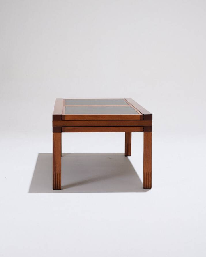 Table basse en bois, bernard vuarnesson, 1970s