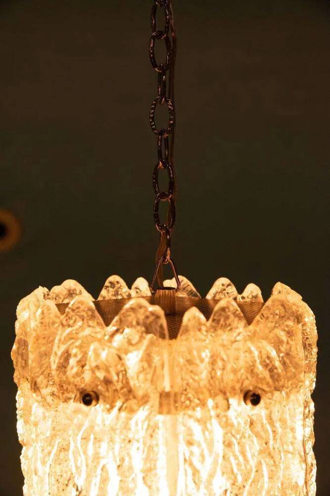 Orrefors Vintage Glass Suspension, Space Age lamp by Fagerlund