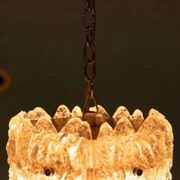 Orrefors Vintage Glass Suspension, Space Age lamp by Fagerlund