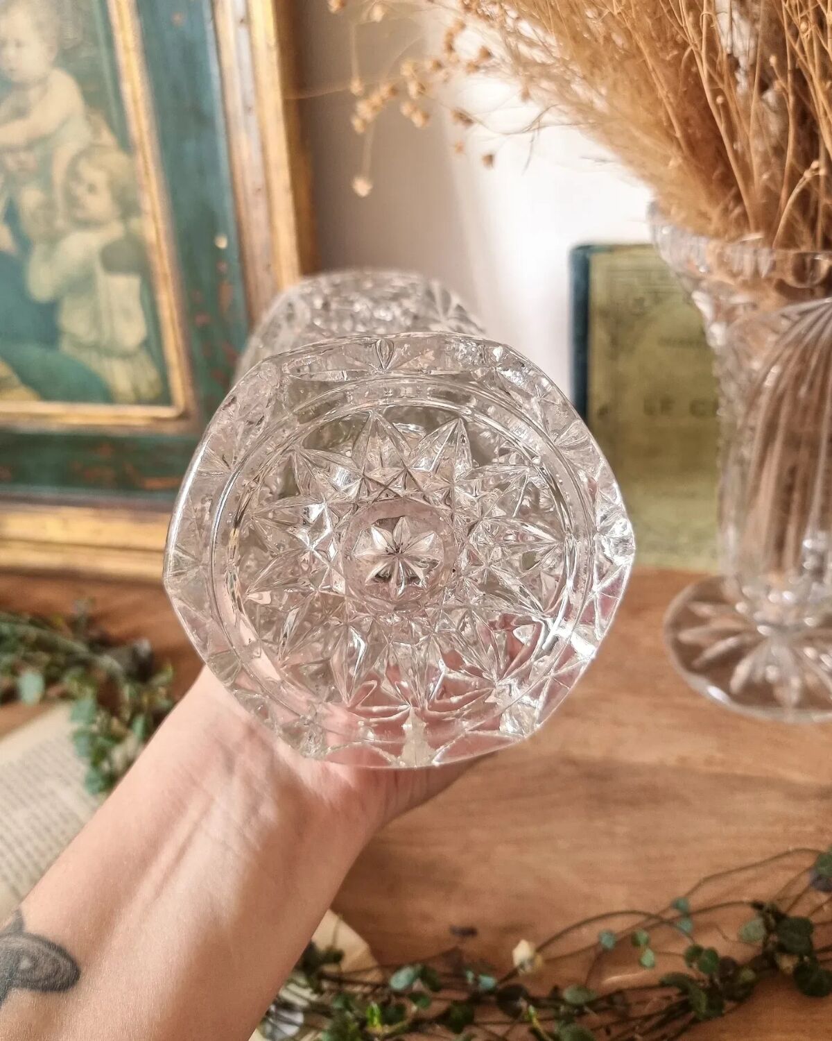 Cut crystal vase, 1970