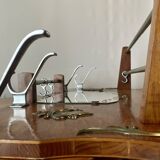 Old large Art Deco wooden coat rack with mirror