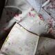 4 serviettes de table Fleurs Pois romantique