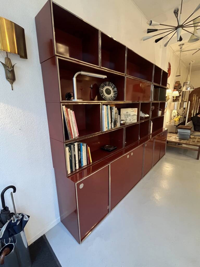 Modular vintage shelf attributed to Willy Rizzo Mario Sabot Italy 1970s