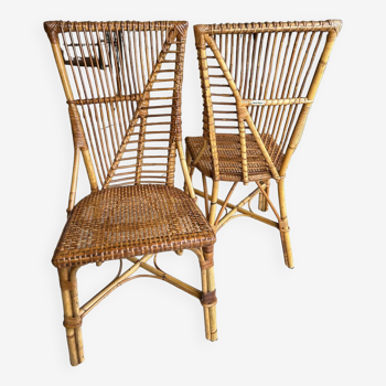 Pair of rattan chairs from the 50s/60s