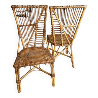 Pair of rattan chairs from the 50s/60s