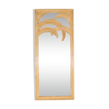 Large "palm" mirror in rattan