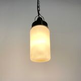 Industrial Bakelite Pendant Light with Milk Glass, 1970s