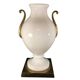 Venini Primavera in Murano, white opaline glass with gilded handles, bronze base.