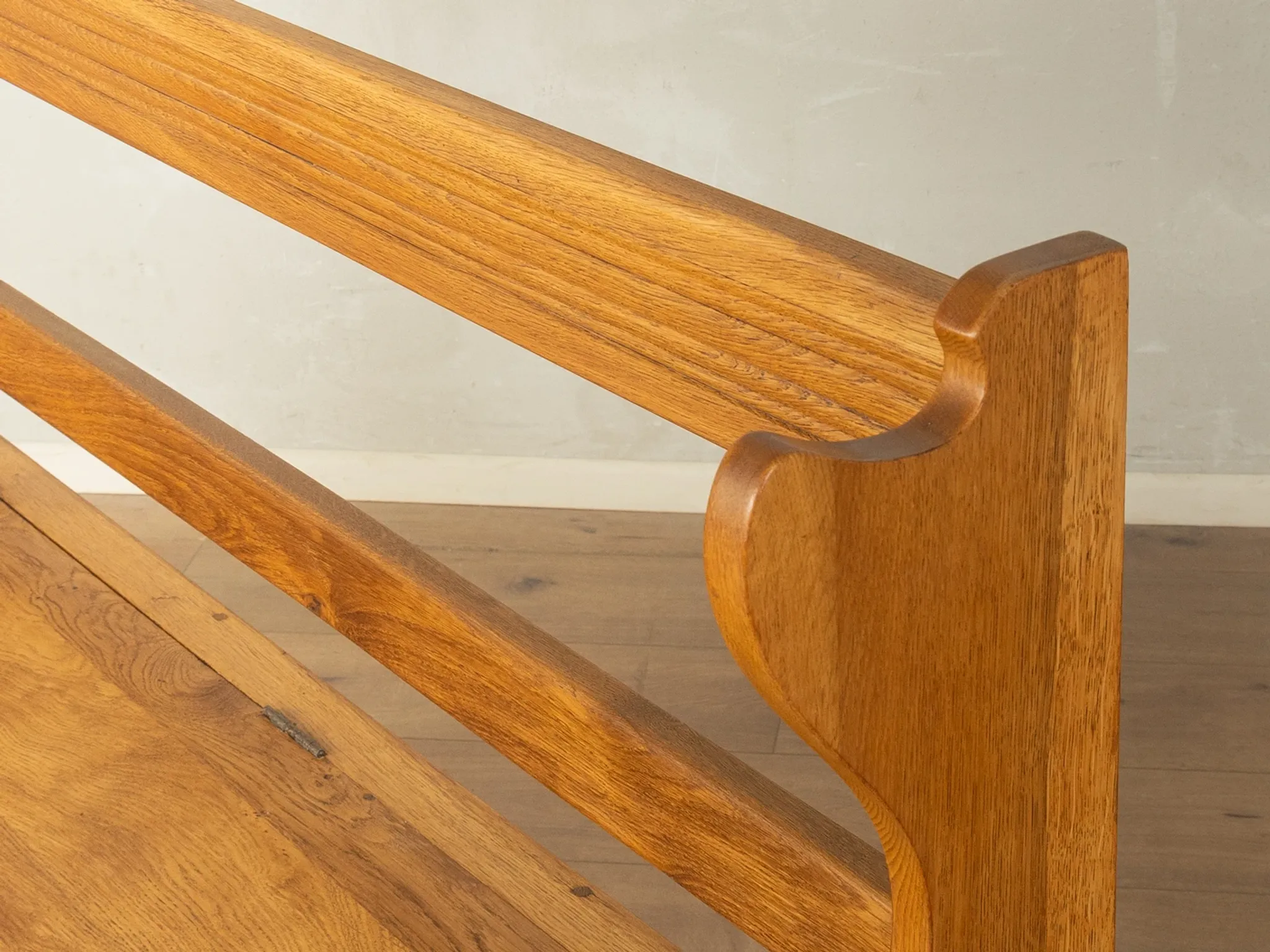 Banc coffre ancien vers 1900, en chêne massif, fait à la main