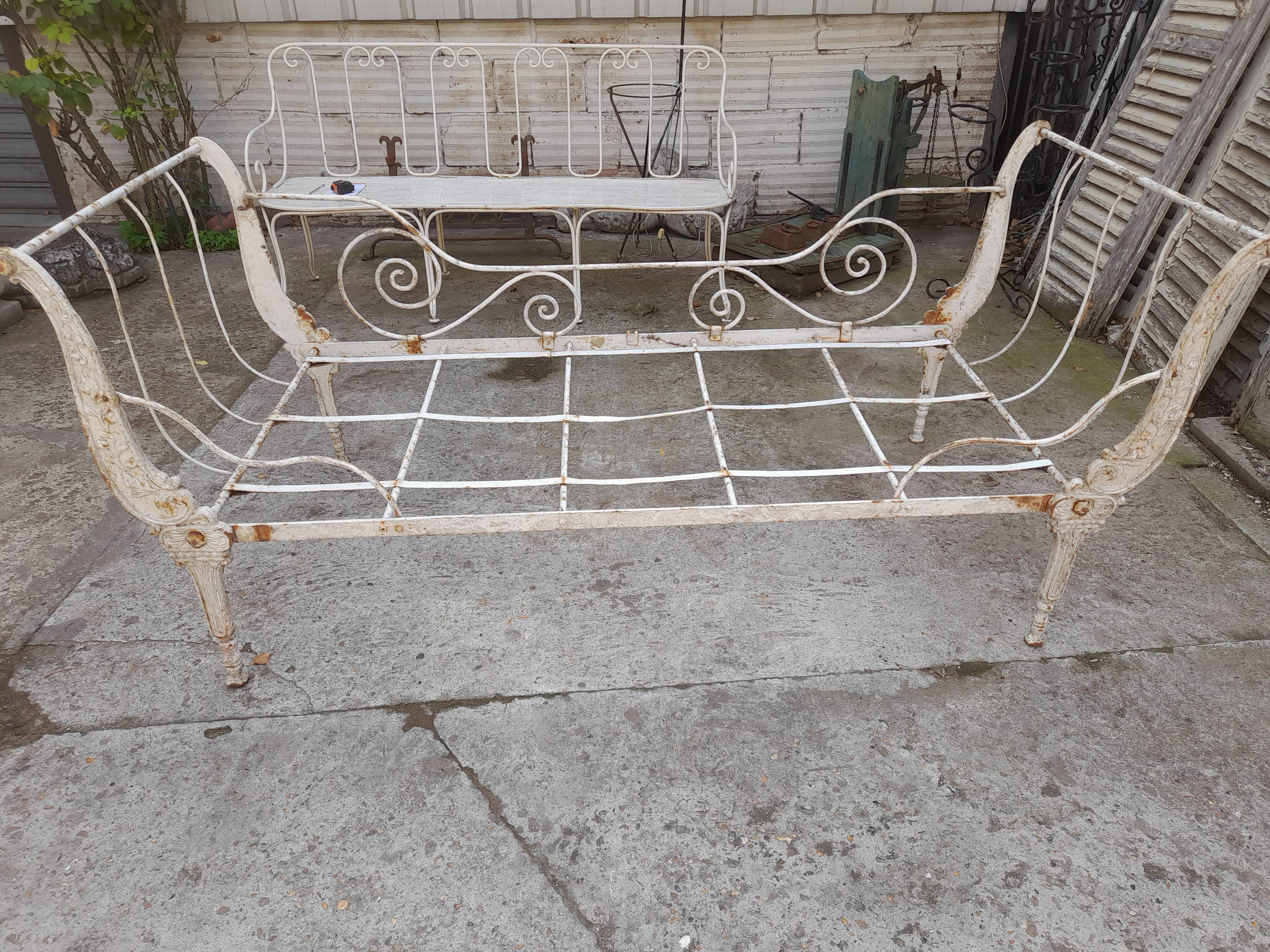 Bench bed wrought iron sofa