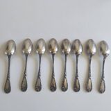 Set of 8 small spoons in solid silver