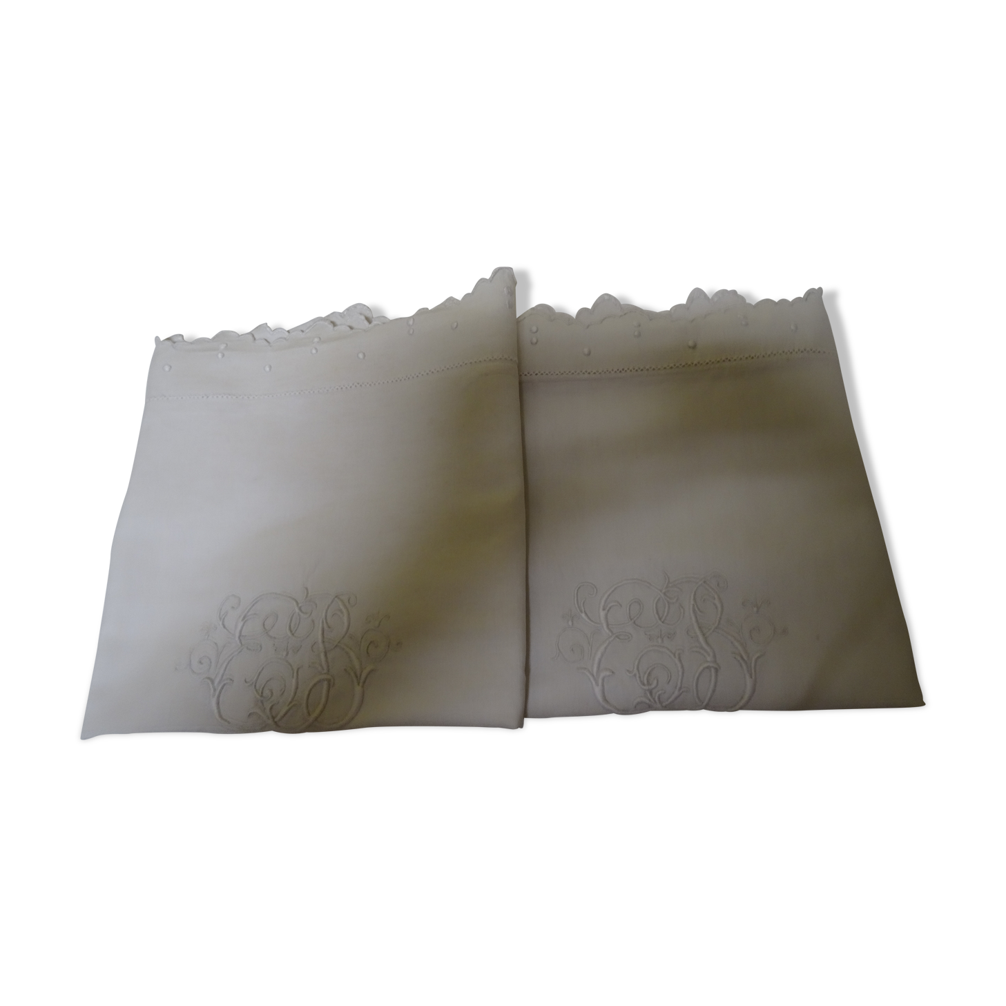 Old pillowcases pair