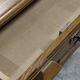 Blonde solid oak desk, cabinet, American type.