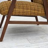 1960s, Danish armchair, furniture wool fabric, teak wood, oak wood.