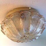 Amber glass ceiling rose by Limburg / vintage 1960s