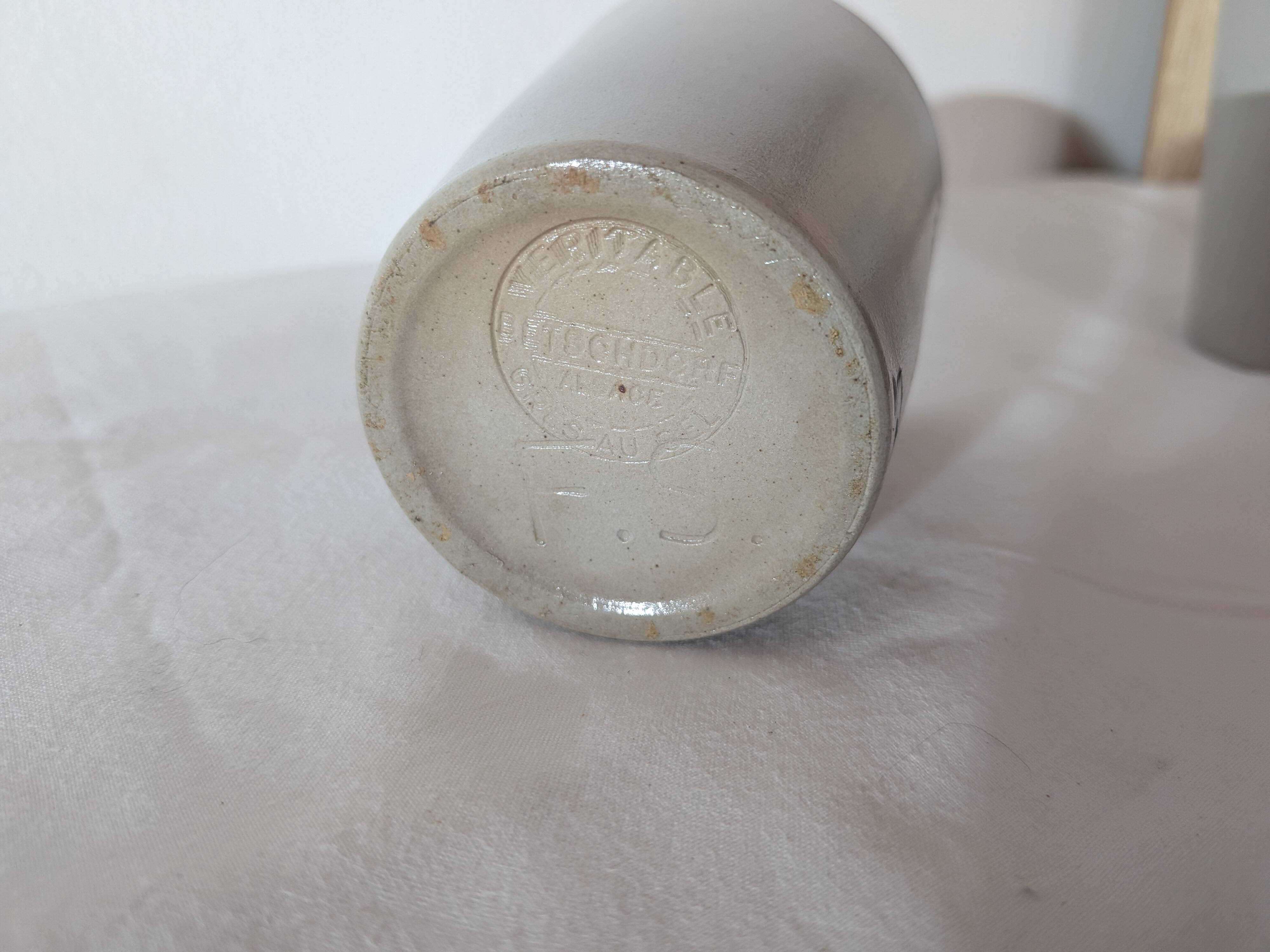 Gobelet vintage Fortuné Schmitter - Betschdorf - décor cigogne grise