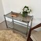 Table basse console verre et chrome vintage