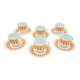 6 Midcentury Porcelain Coffee Cups & Saucers, EPIAG, Czechoslovakia