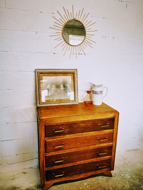 Vintage compass feet chest of drawers
