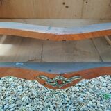 Louis xv style marble top marquetry chest of drawers