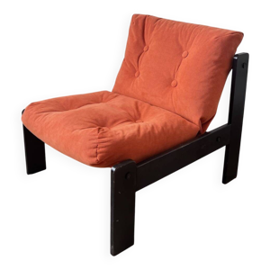 fauteuil velours orange