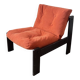 Fauteuil velours orange années 80