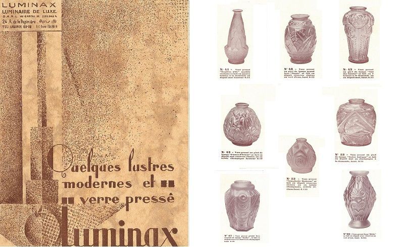 Art Deco vase "golden scales", signed Carrillo