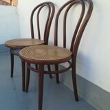 2 Curved wooden bistro chairs