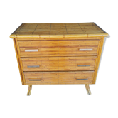 Commode en rotin des années 50