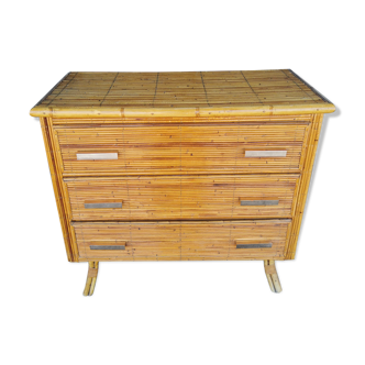 Rattan chest of drawers from the 50s