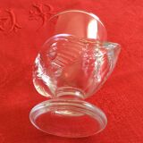 Set of 3 transparent glass hens Arcopal 70s