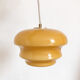 Suspension vintage opaline jaune moutarde