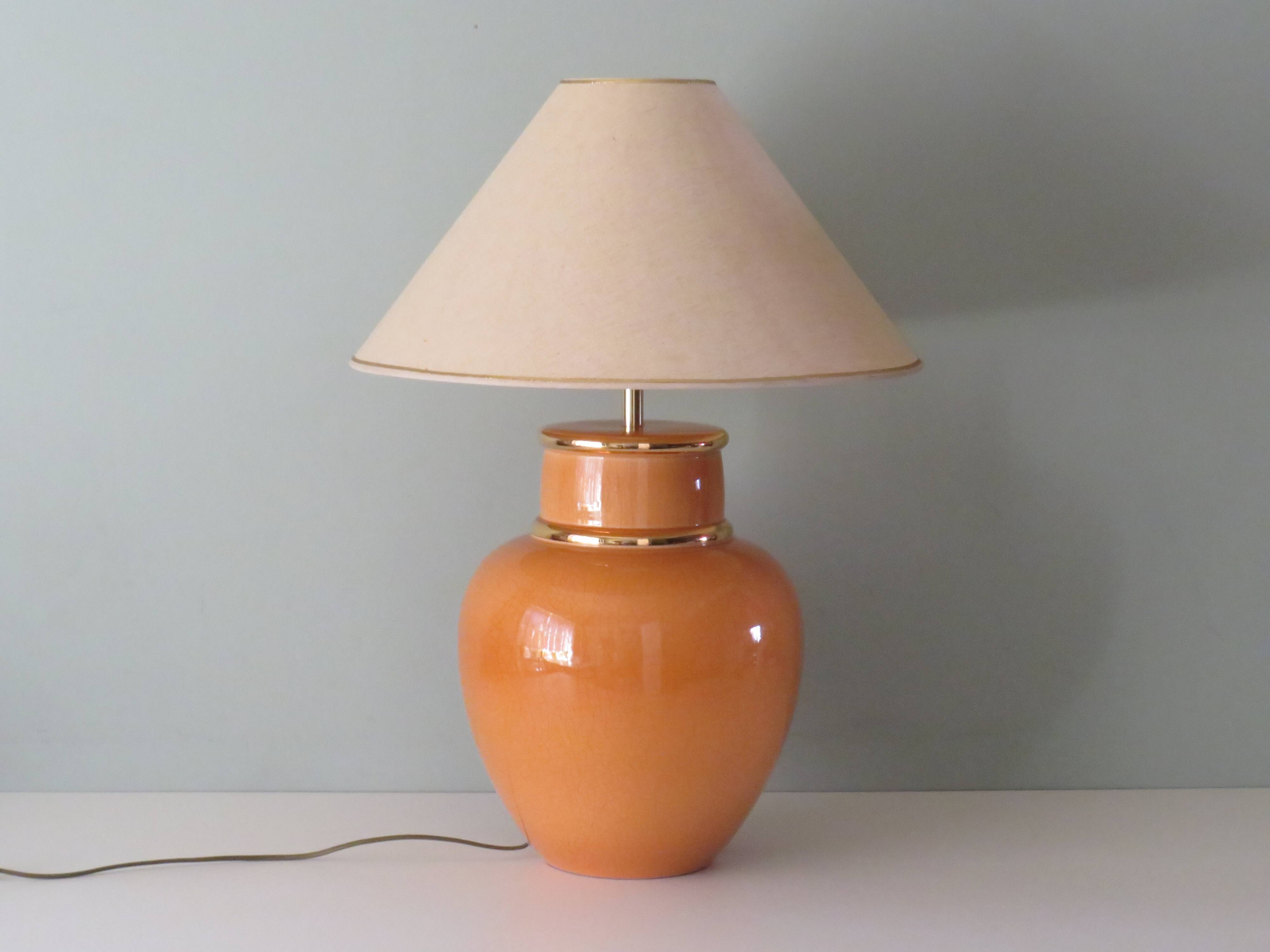 Grande Vintage Louis Drimmer ceramic table lamp, France 1970