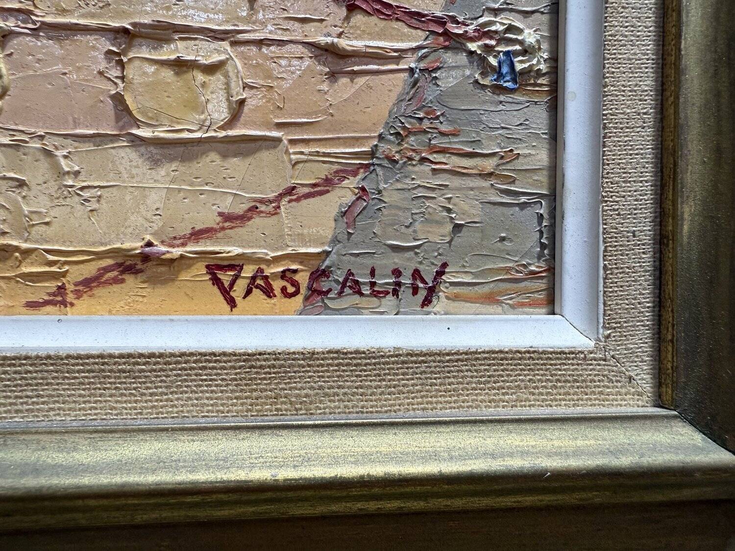 Oil on canvas "Boats at Quay" PASCALIN