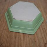 Hexagonal serving dish Emile Henry Green and White model Gastron