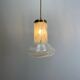 Suspension in cloudy and transparent white glass, Italian, 1960.