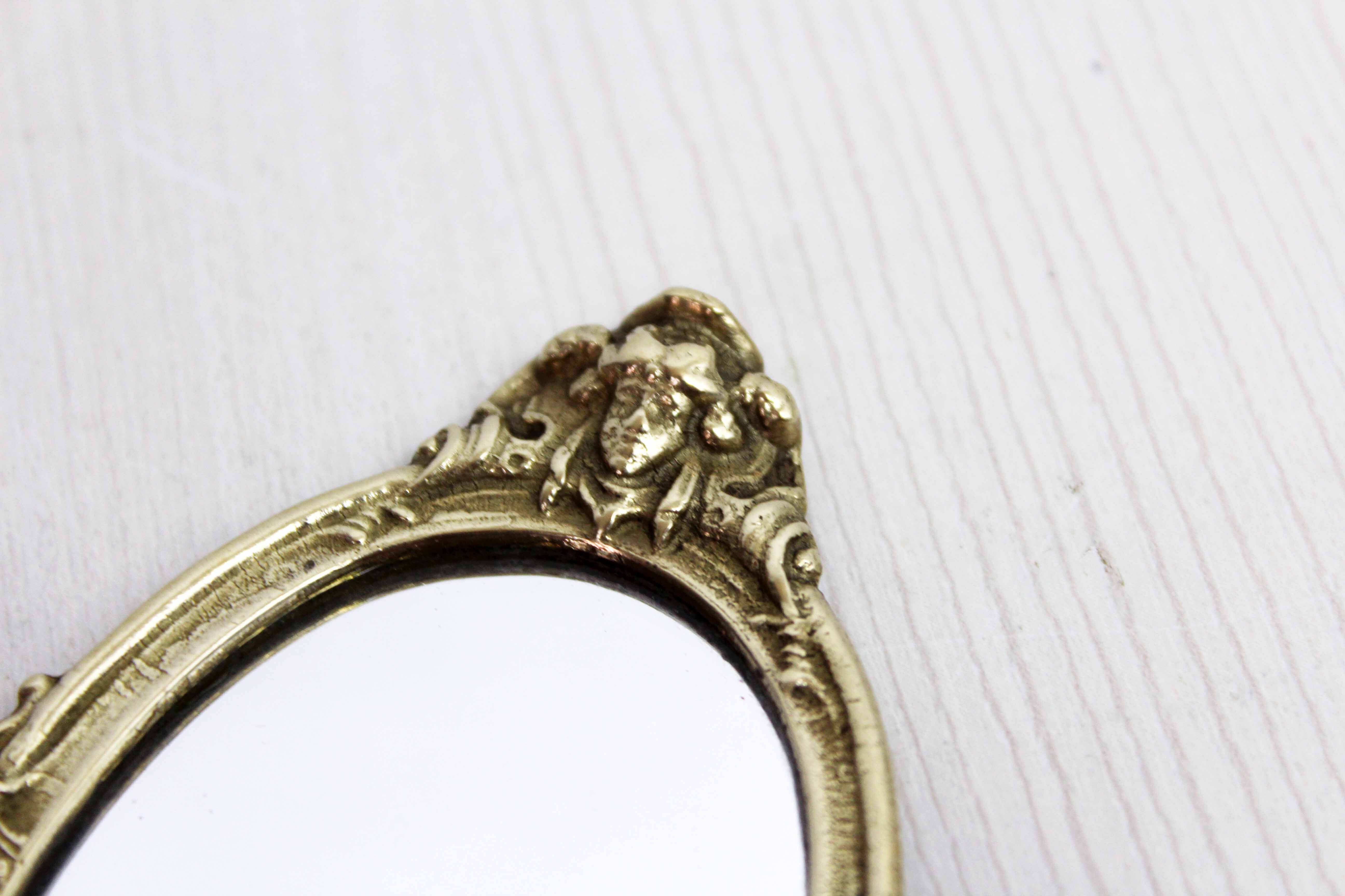 Brass hand mirror 1950