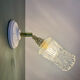 Applique tulipe vintage en verre moulé transparent