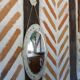Oval mirror Art Deco patinated linen