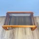 Pine coffee table with smoked glass top, 1970s/80s.