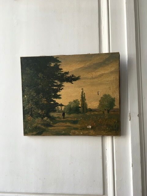 Landscape painting oil debut XX ieme